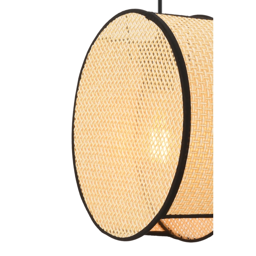 Κρεμαστό φωτιστικό με καλώδιο BIG DRUM 1xE27/60W/230V μπεζ/μαύρο