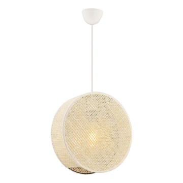 Κρεμαστό φωτιστικό με καλώδιο BIG DRUM 1xE27/60W/230V σε εκρού απόχρωση