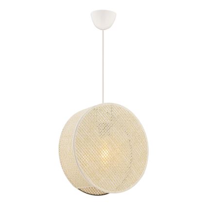 Κρεμαστό φωτιστικό με καλώδιο BIG DRUM 1xE27/60W/230V σε εκρού απόχρωση