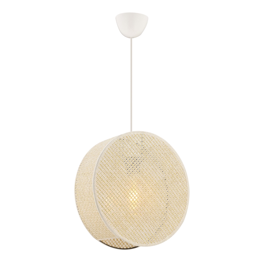 Κρεμαστό φωτιστικό με καλώδιο BIG DRUM 1xE27/60W/230V σε εκρού απόχρωση