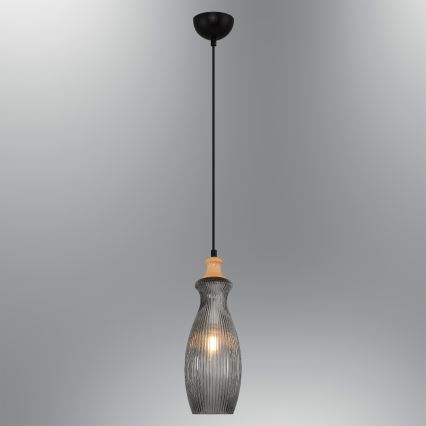Κρεμαστό φωτιστικό με καλώδιο BOTTLE 1xE14/4W/230V σε καπνιστή απόχρωση