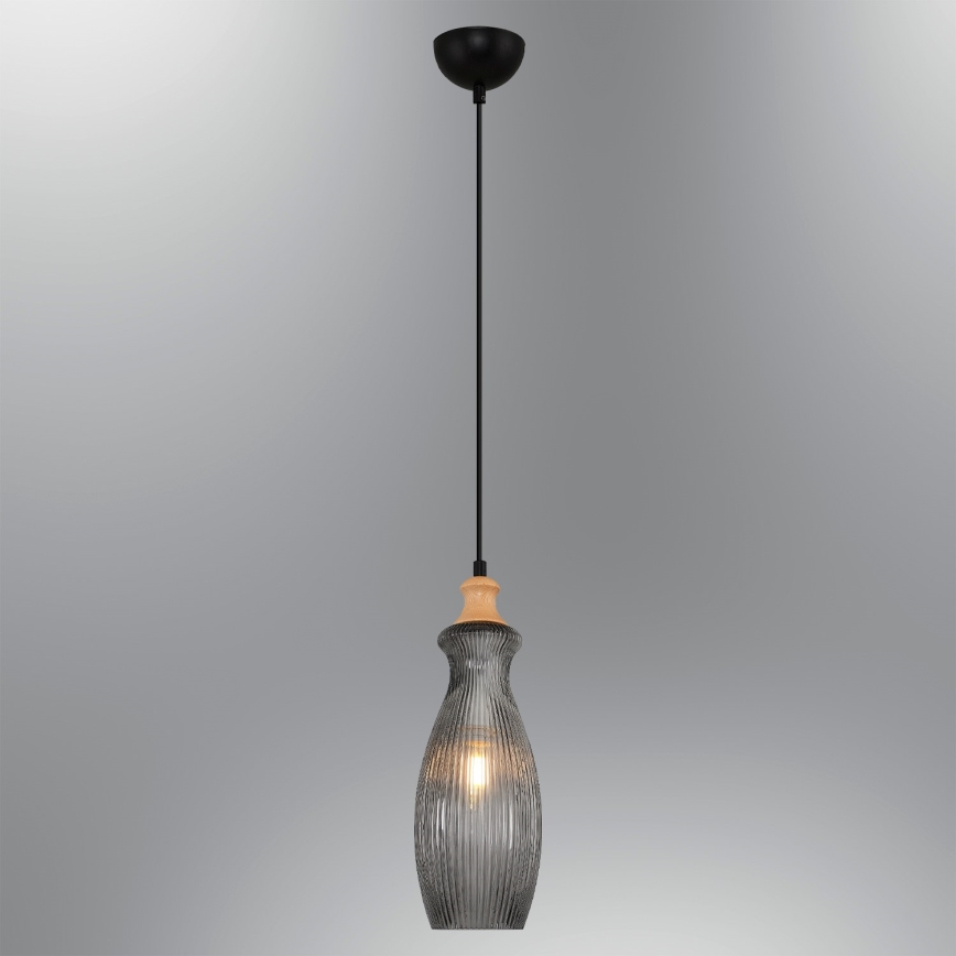 Κρεμαστό φωτιστικό με καλώδιο BOTTLE 1xE14/4W/230V σε καπνιστή απόχρωση