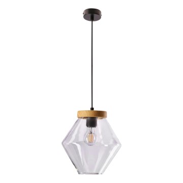 Κρεμαστό φωτιστικό με καλώδιο BRELS 1xE27/40W/230V διαφανές