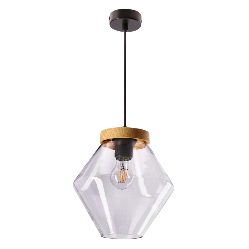 Κρεμαστό φωτιστικό με καλώδιο BRELS 1xE27/40W/230V διαφανές