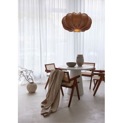 Κρεμαστό φωτιστικό με καλώδιο CAFEE 1xE27/40W/230V διάμ. 52 cm καφέ
