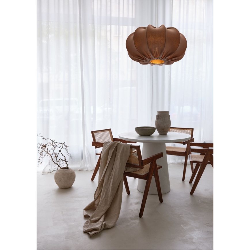 Κρεμαστό φωτιστικό με καλώδιο CAFEE 1xE27/40W/230V διάμ. 52 cm καφέ