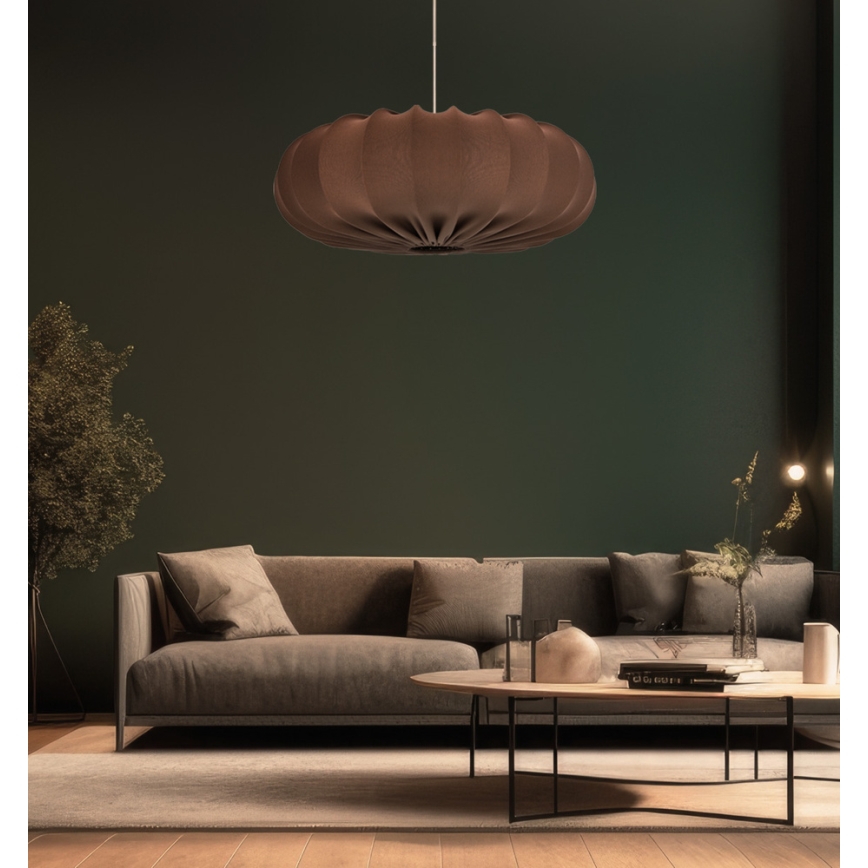 Κρεμαστό φωτιστικό με καλώδιο CAFEE 1xE27/40W/230V διάμ. 52 cm καφέ