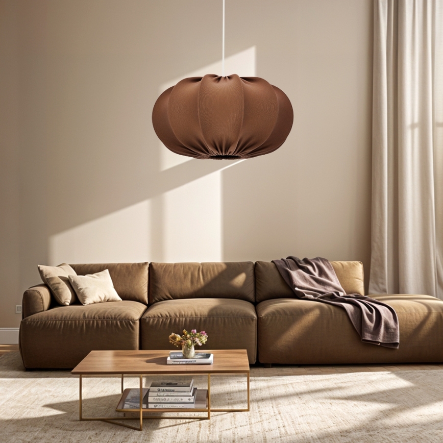 Κρεμαστό φωτιστικό με καλώδιο CAFEE 1xE27/40W/230V διάμ. 52 cm καφέ