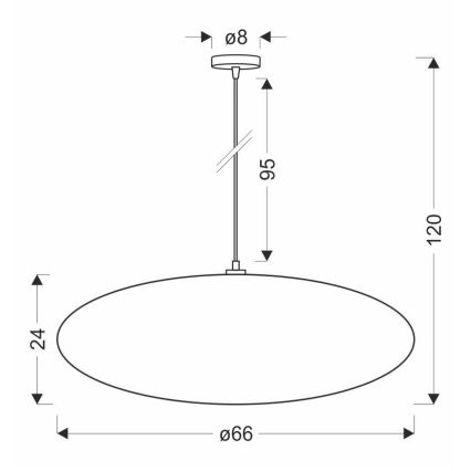 Κρεμαστό φωτιστικό με καλώδιο CAFEE 1xE27/40W/230V, διάμ. 66 εκ., λευκό