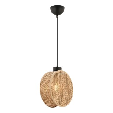Κρεμαστό φωτιστικό με καλώδιο DRUM 1xE27/60W/230V καφέ