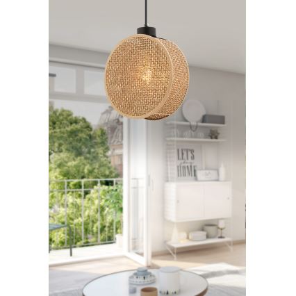Κρεμαστό φωτιστικό με καλώδιο DRUM 1xE27/60W/230V καφέ