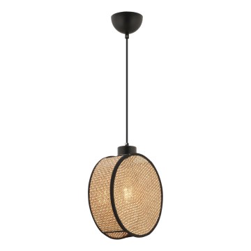 Κρεμαστό φωτιστικό με καλώδιο DRUM 1xE27/60W/230V καφέ/μαύρο