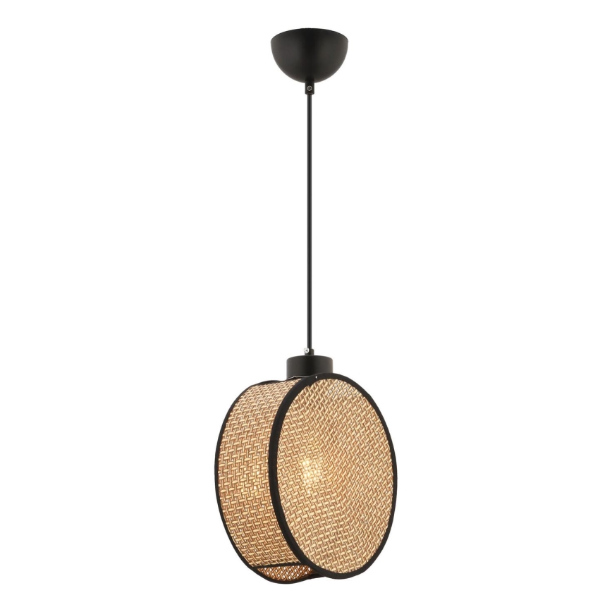 Κρεμαστό φωτιστικό με καλώδιο DRUM 1xE27/60W/230V καφέ/μαύρο