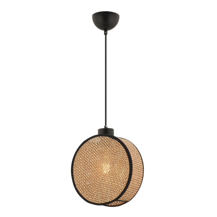 Κρεμαστό φωτιστικό με καλώδιο DRUM 1xE27/60W/230V καφέ/μαύρο