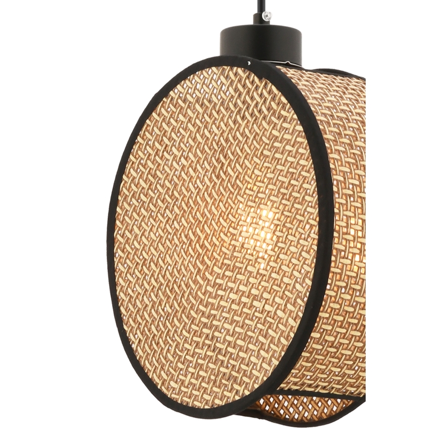 Κρεμαστό φωτιστικό με καλώδιο DRUM 1xE27/60W/230V καφέ/μαύρο