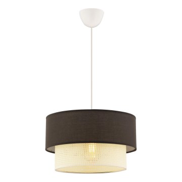 Κρεμαστό φωτιστικό με καλώδιο ECHO 1xE27/60W/230V καφέ/κρεμ