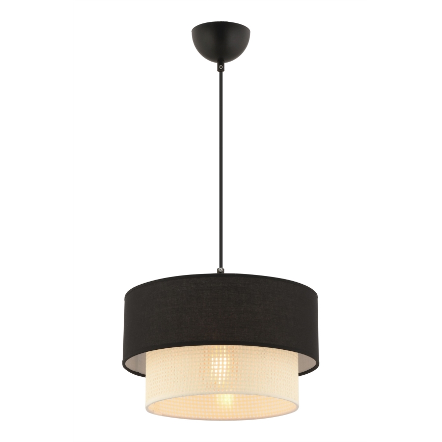 Κρεμαστό φωτιστικό με καλώδιο ECHO 1xE27/60W/230V μαύρο/εκρού