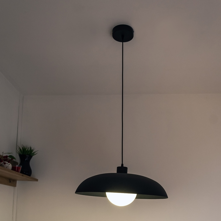 Κρεμαστό φωτιστικό με καλώδιο ECLIPSE 1xE27/15W/230V μαύρο