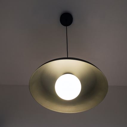 Κρεμαστό φωτιστικό με καλώδιο ECLIPSE 1xE27/15W/230V μαύρο