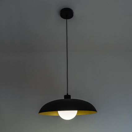 Κρεμαστό φωτιστικό με καλώδιο ECLIPSE 1xE27/15W/230V μαύρο/χρυσό