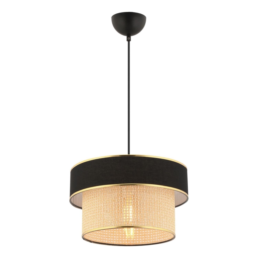 Κρεμαστό φωτιστικό με καλώδιο ERO 1xE27/60W/230V, μαύρο/μπεζ