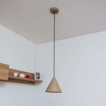 Κρεμαστό φωτιστικό με καλώδιο ETNA 1xE27/15W/230V, διάμ. 18,5 cm, μπεζ