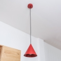 Κρεμαστό φωτιστικό με καλώδιο ETNA II 1xE27/15W/230V Ø 18,5 cm κόκκινο