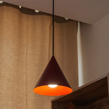 Κρεμαστό φωτιστικό με καλώδιο ETNA II 1xE27/15W/230V Ø 18,5 cm κόκκινο