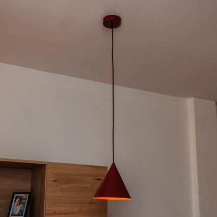 Κρεμαστό φωτιστικό με καλώδιο ETNA II 1xE27/15W/230V Ø 18,5 cm κόκκινο