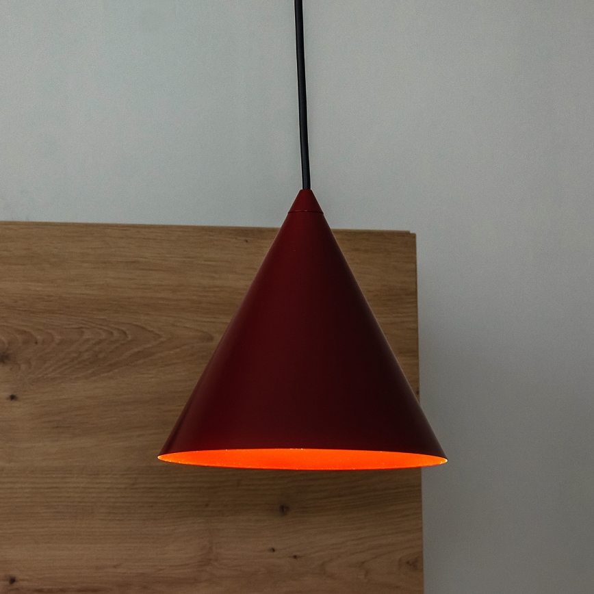Κρεμαστό φωτιστικό με καλώδιο ETNA II 1xE27/15W/230V Ø 18,5 cm κόκκινο