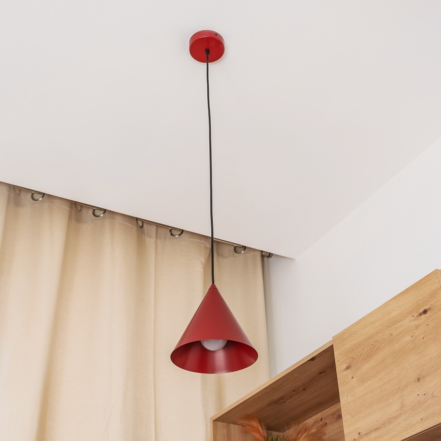Κρεμαστό φωτιστικό με καλώδιο ETNA II 1xE27/15W/230V Ø 18,5 cm κόκκινο