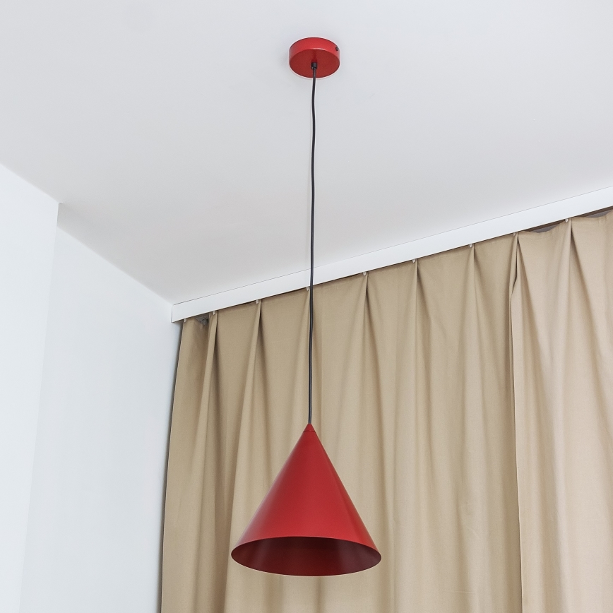 Κρεμαστό φωτιστικό με καλώδιο ETNA II, 1xE27/15W/230V, Ø 25 cm, κόκκινο