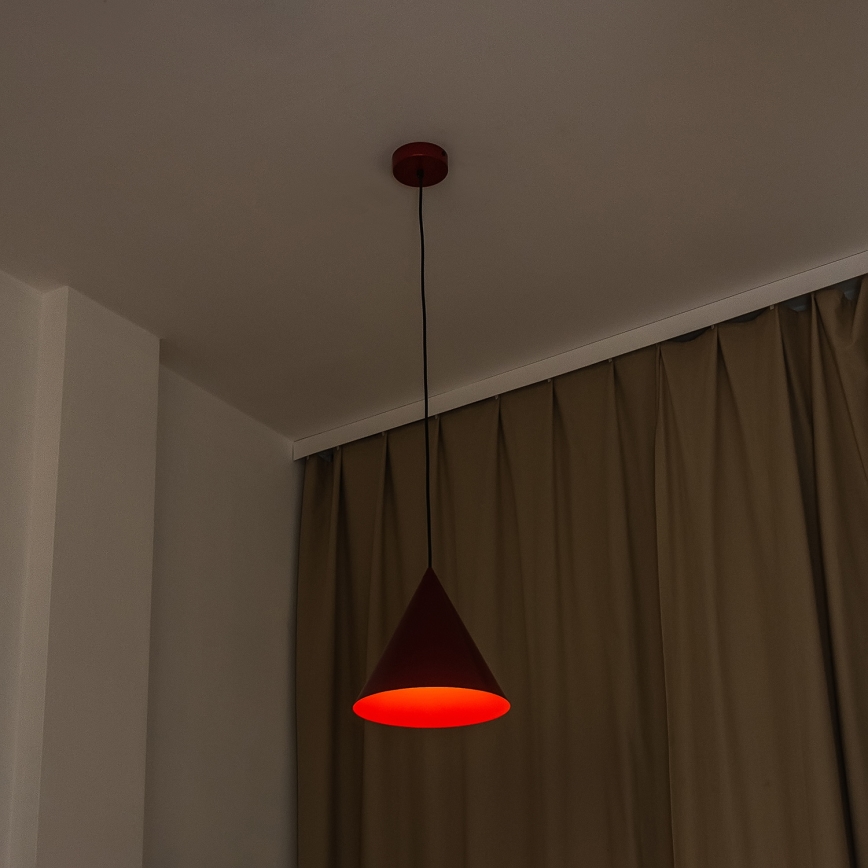 Κρεμαστό φωτιστικό με καλώδιο ETNA II, 1xE27/15W/230V, Ø 25 cm, κόκκινο