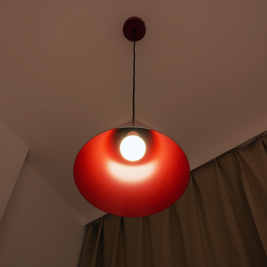 Κρεμαστό φωτιστικό με καλώδιο ETNA II, 1xE27/15W/230V, Ø 25 cm, κόκκινο