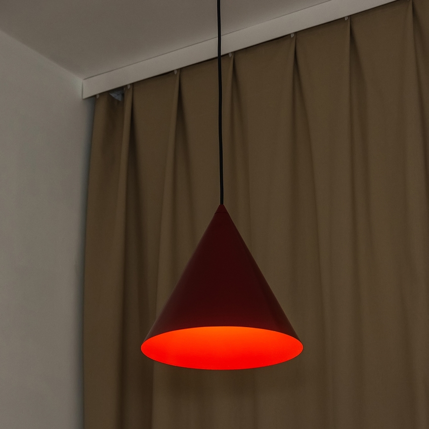 Κρεμαστό φωτιστικό με καλώδιο ETNA II, 1xE27/15W/230V, Ø 25 cm, κόκκινο