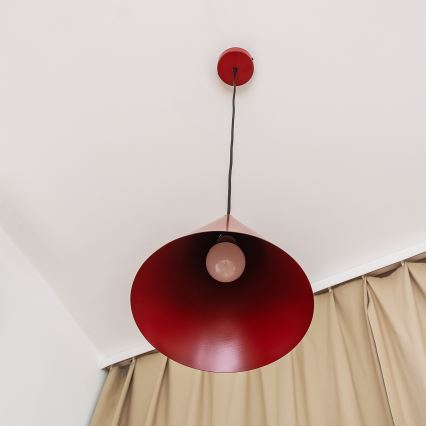 Κρεμαστό φωτιστικό με καλώδιο ETNA II, 1xE27/15W/230V, Ø 25 cm, κόκκινο