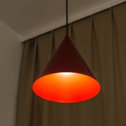 Κρεμαστό φωτιστικό με καλώδιο ETNA II, 1xE27/15W/230V, Ø 25 cm, κόκκινο
