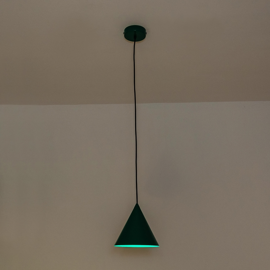 Κρεμαστό φωτιστικό με καλώδιο ETNA II 1xE27/15W/230V, διάμ. 18,5 cm, πράσινο