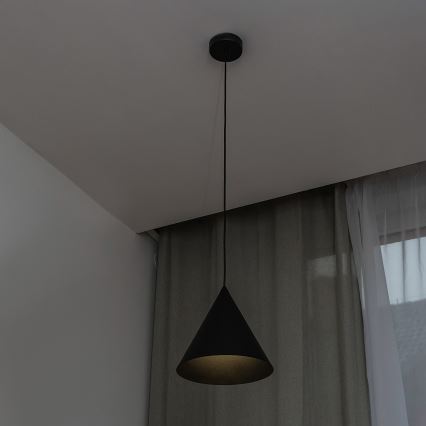 Κρεμαστό φωτιστικό με καλώδιο ETNA II 1xE27/15W/230V, διάμ. 25 cm, μαύρο