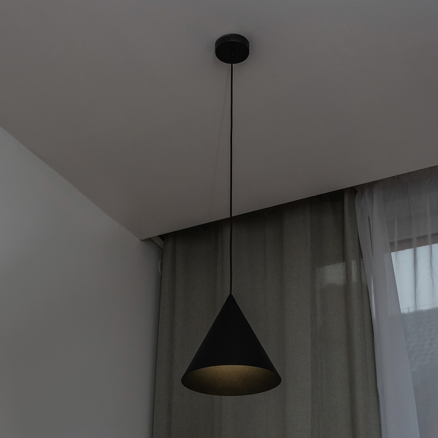 Κρεμαστό φωτιστικό με καλώδιο ETNA II 1xE27/15W/230V, διάμ. 25 cm, μαύρο