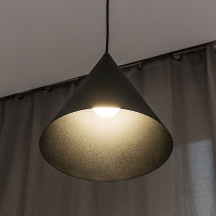 Κρεμαστό φωτιστικό με καλώδιο ETNA II 1xE27/15W/230V, διάμ. 25 cm, μαύρο