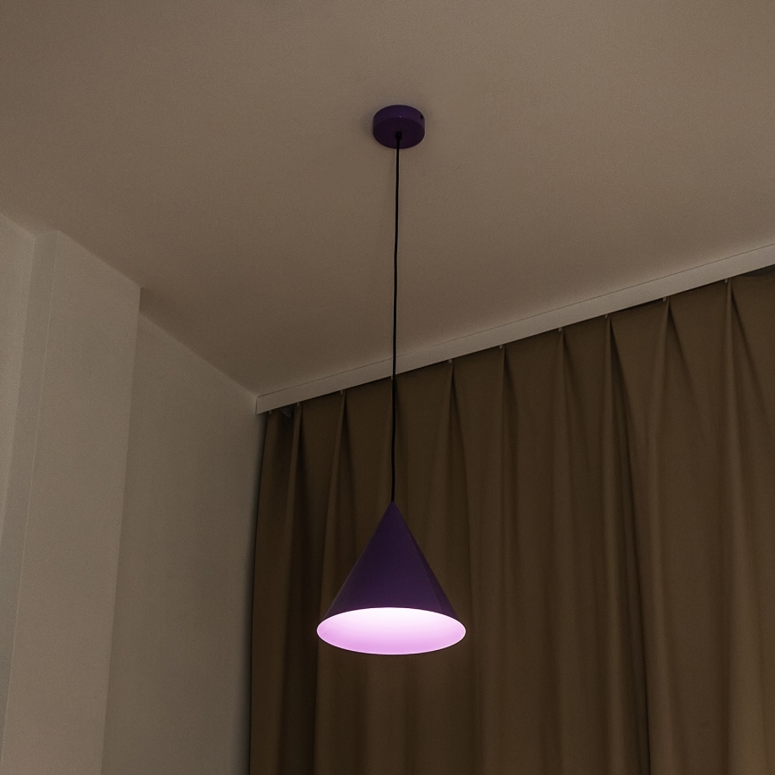 Κρεμαστό φωτιστικό με καλώδιο ETNA II 1xE27/15W/230V διάμ. 25 cm μωβ