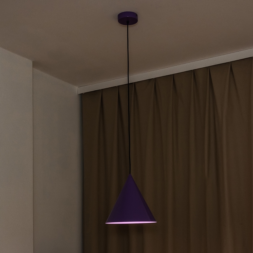 Κρεμαστό φωτιστικό με καλώδιο ETNA II 1xE27/15W/230V διάμ. 25 cm μωβ