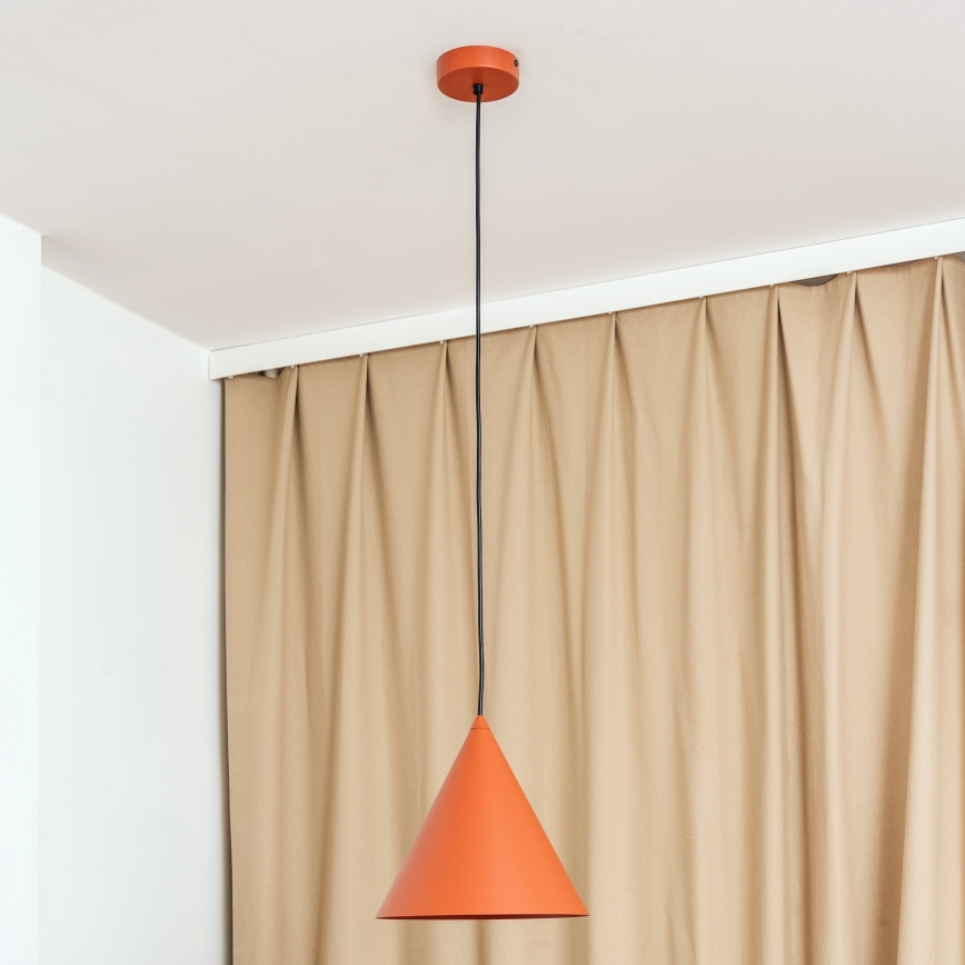 Κρεμαστό φωτιστικό με καλώδιο ETNA II 1xE27/15W/230V, διάμ. 25 εκ., πορτοκαλί