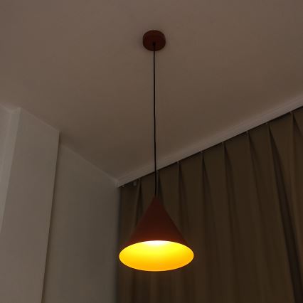 Κρεμαστό φωτιστικό με καλώδιο ETNA II 1xE27/15W/230V, διάμ. 25 εκ., πορτοκαλί
