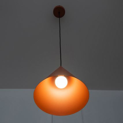 Κρεμαστό φωτιστικό με καλώδιο ETNA II 1xE27/15W/230V, διάμ. 25 εκ., πορτοκαλί