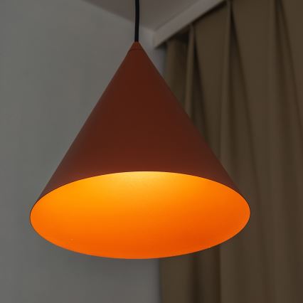 Κρεμαστό φωτιστικό με καλώδιο ETNA II 1xE27/15W/230V, διάμ. 25 εκ., πορτοκαλί