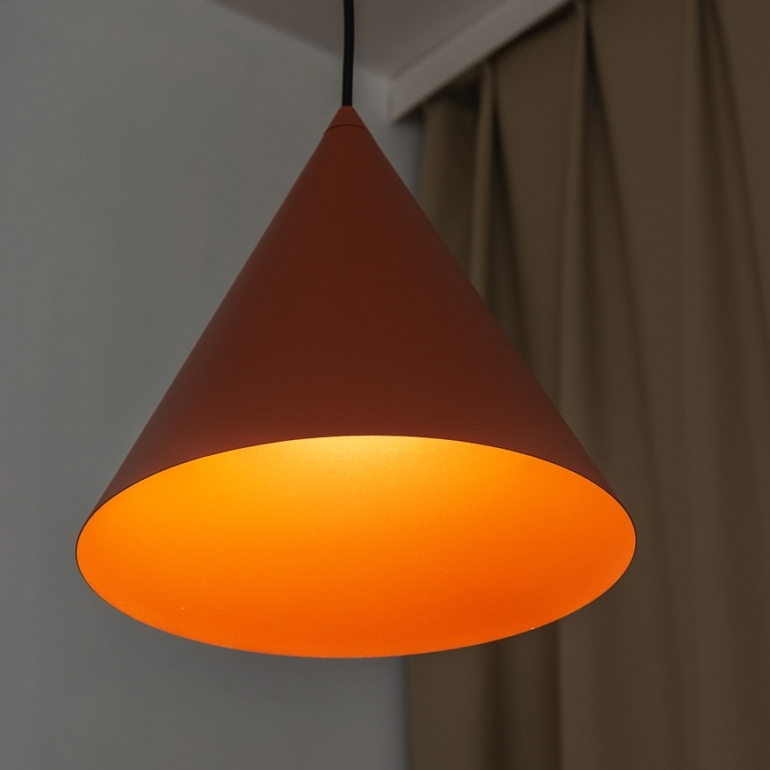 Κρεμαστό φωτιστικό με καλώδιο ETNA II 1xE27/15W/230V, διάμ. 25 εκ., πορτοκαλί