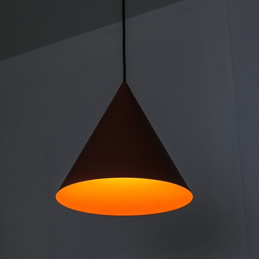 Κρεμαστό φωτιστικό με καλώδιο ETNA II 1xE27/15W/230V, διάμ. 25 εκ., πορτοκαλί