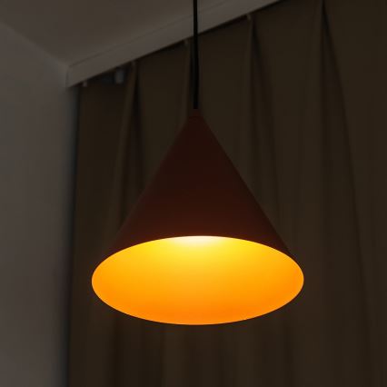 Κρεμαστό φωτιστικό με καλώδιο ETNA II 1xE27/15W/230V, διάμ. 25 εκ., πορτοκαλί